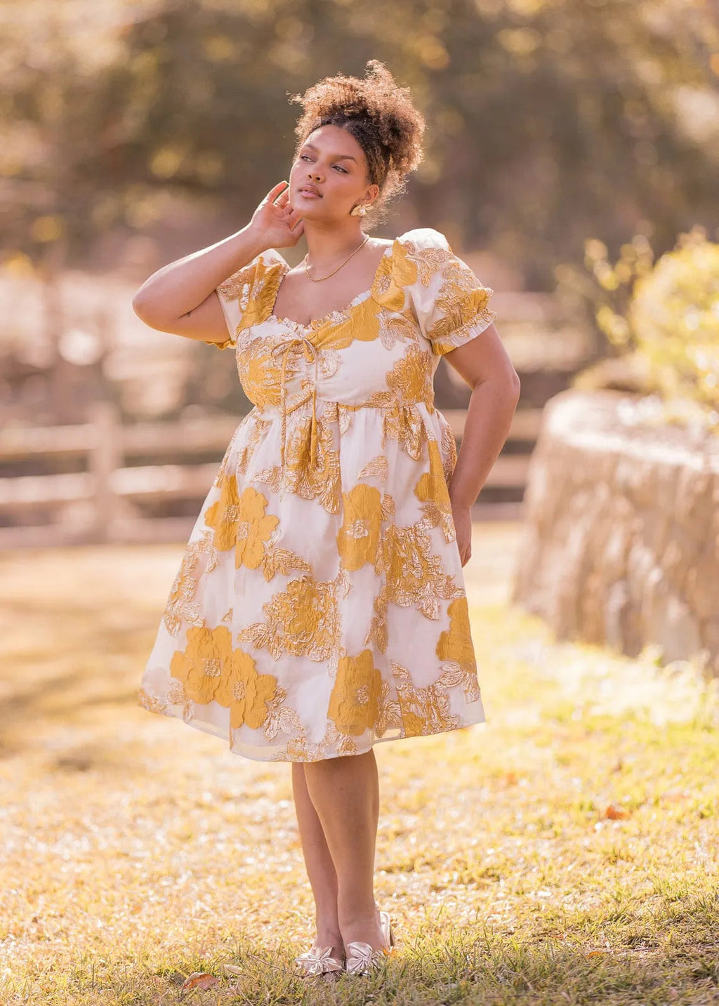 Beaumont Cream Gold Dress