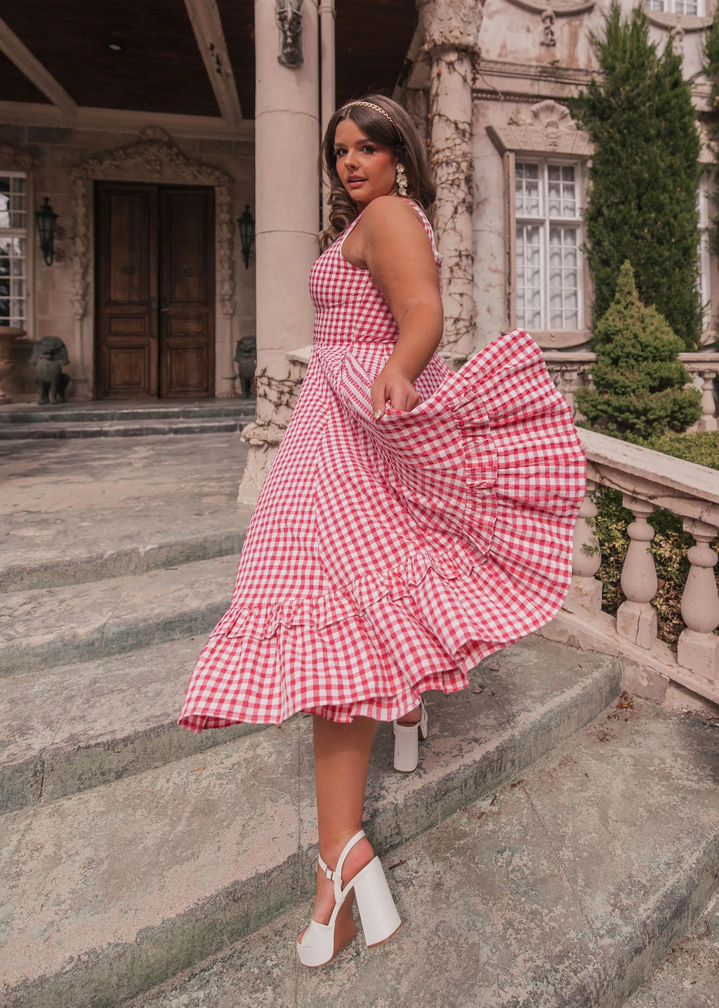 Daze Red Gingham Dress