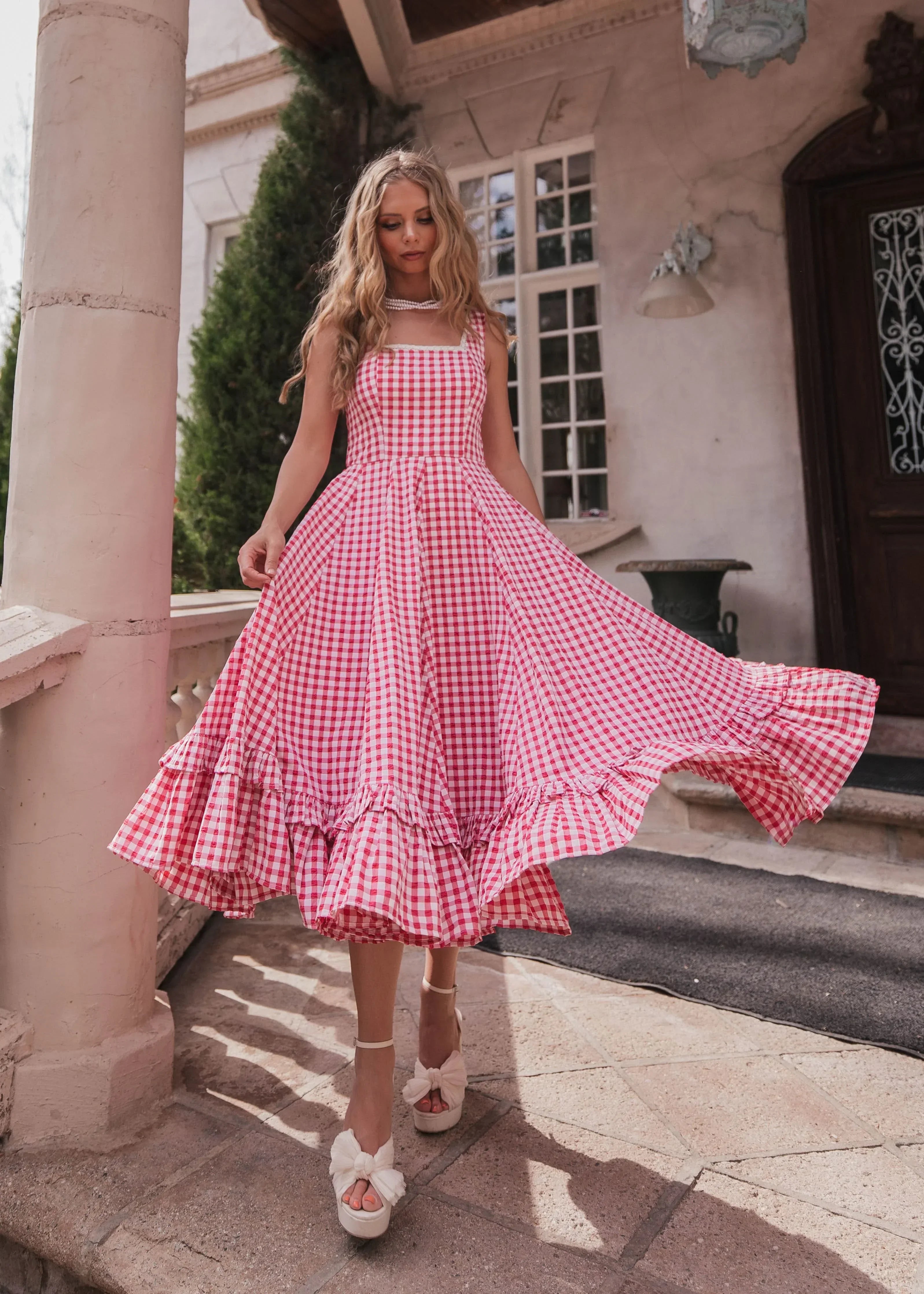 Daze Red Gingham Dress