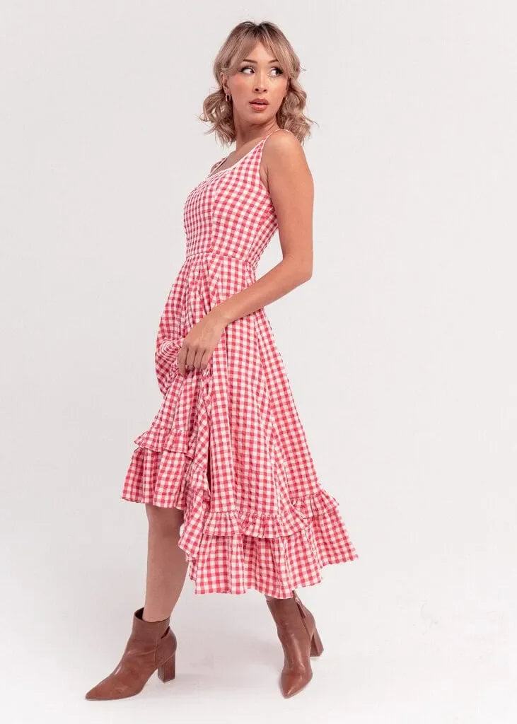 Daze Red Gingham Dress