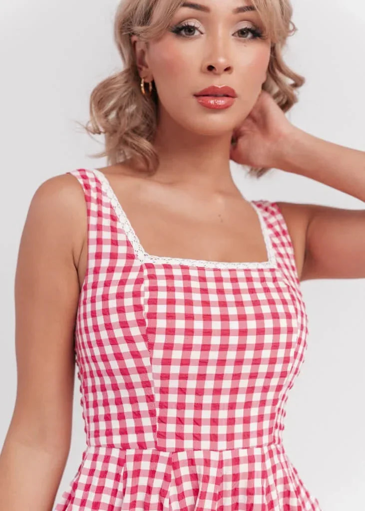 Daze Red Gingham Dress