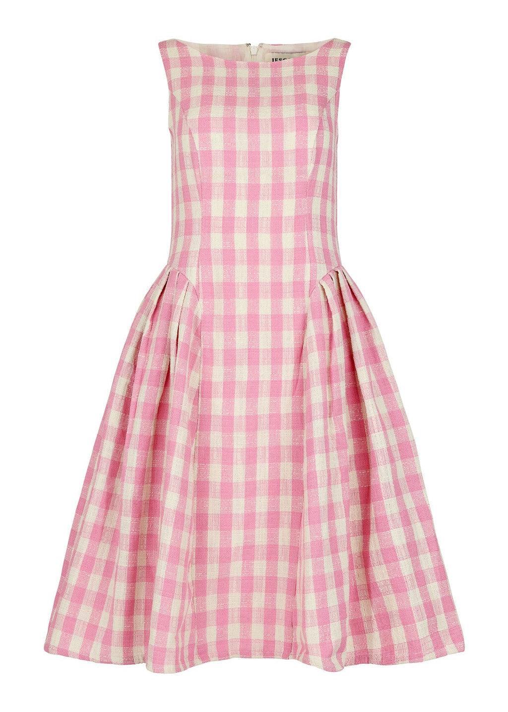 Elle Drop Waist Gingham Dress - Pink