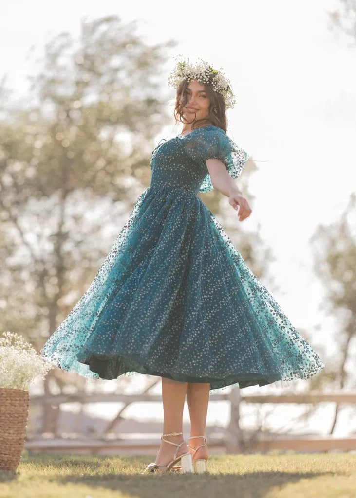 Everbloom Dress in Teal