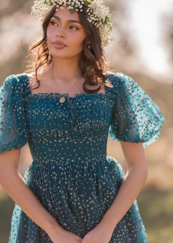 Everbloom Dress in Teal