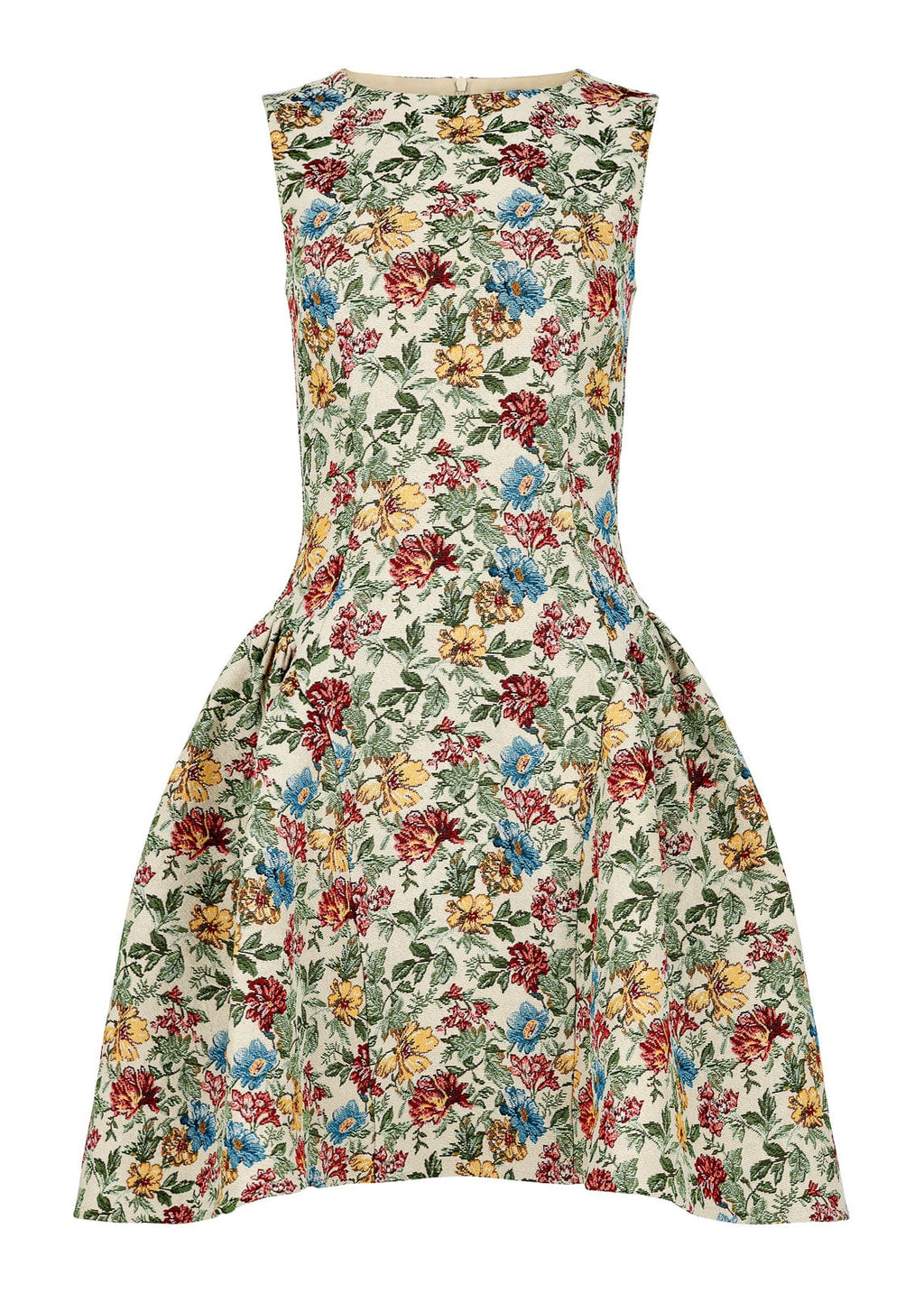 Hazel Drop Waist Floral Mini Dress - Cream
