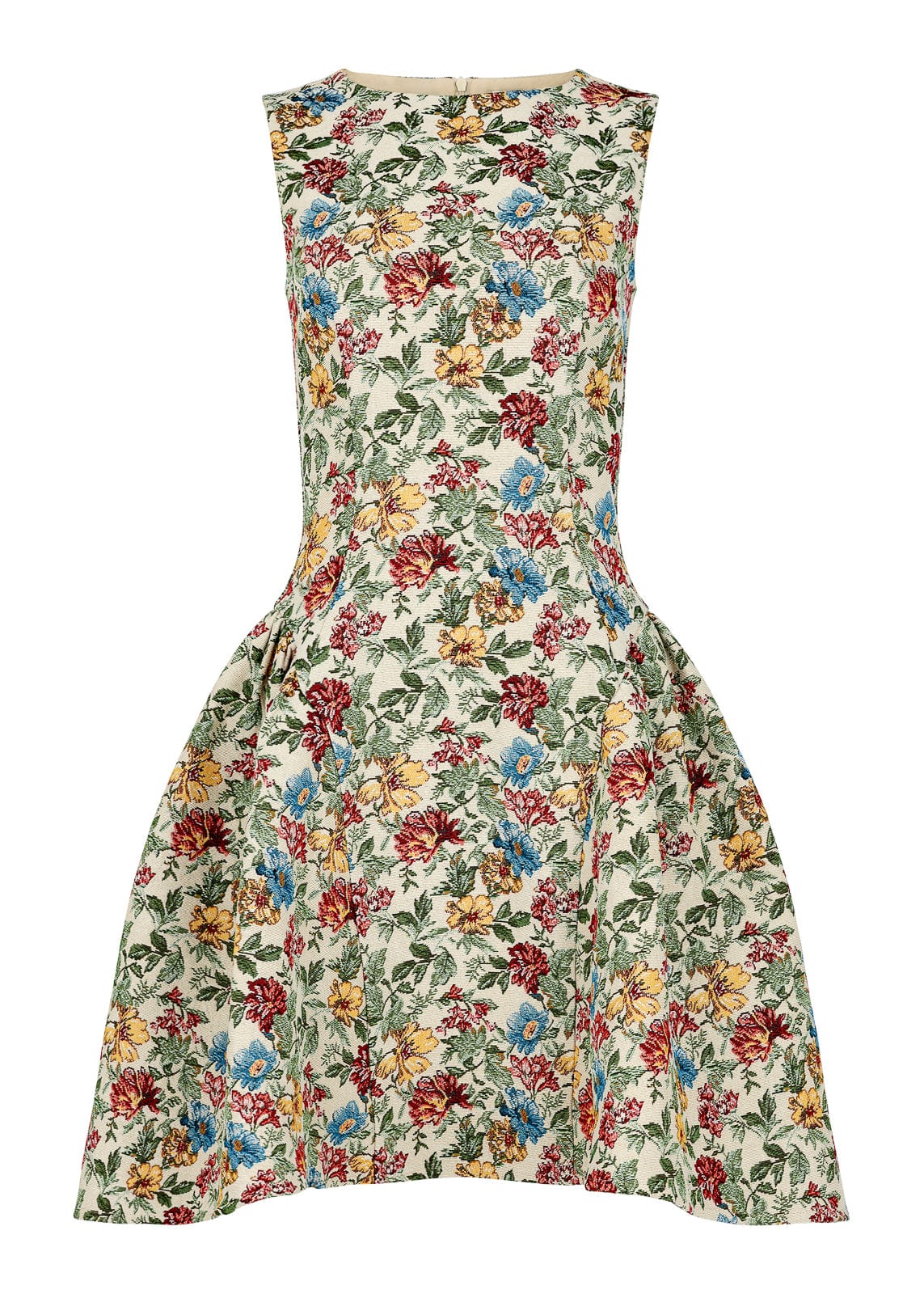 Hazel Drop Waist Floral Mini Dress - Cream