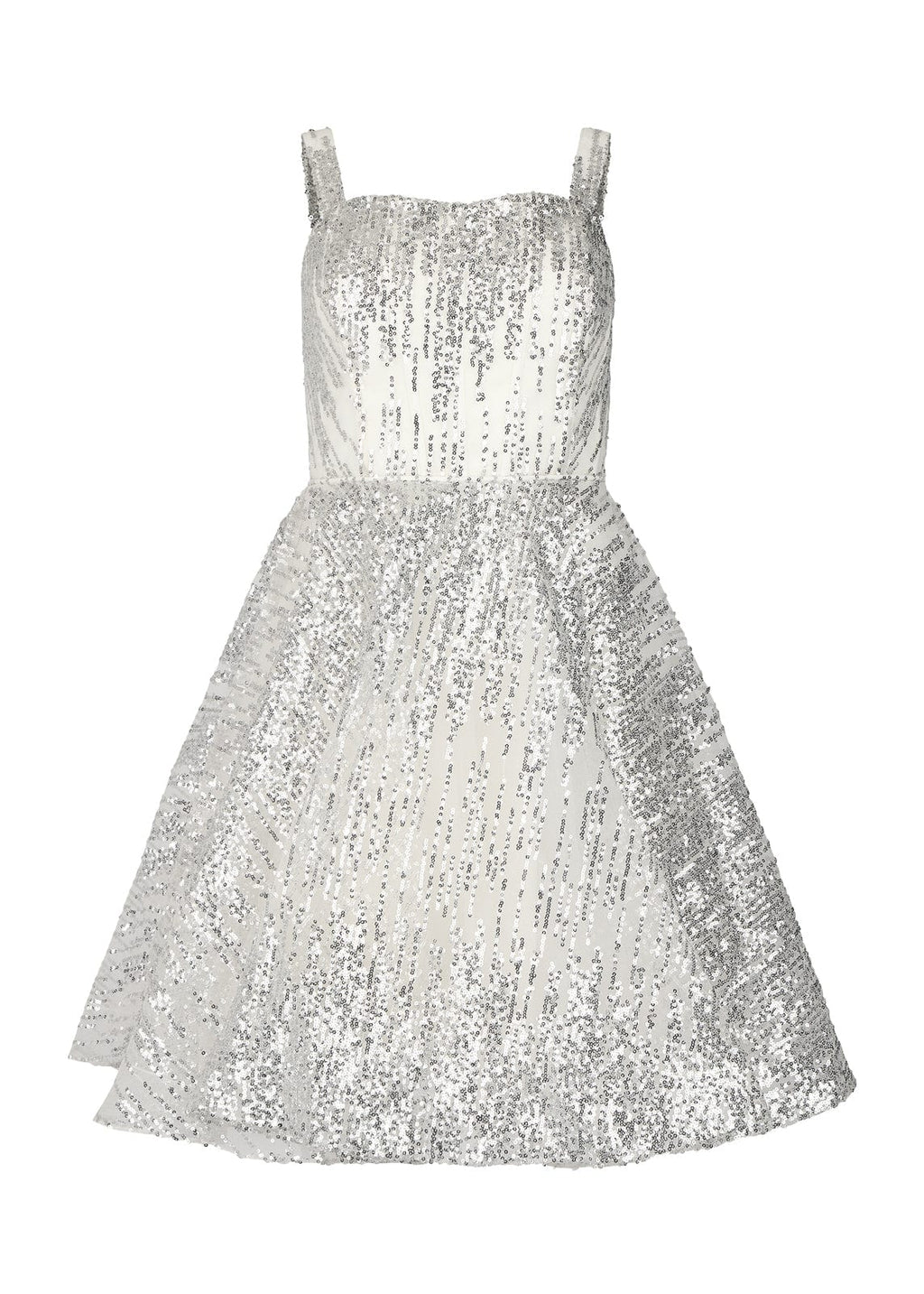 Jules Sequin A-line Mini Dress - Silver