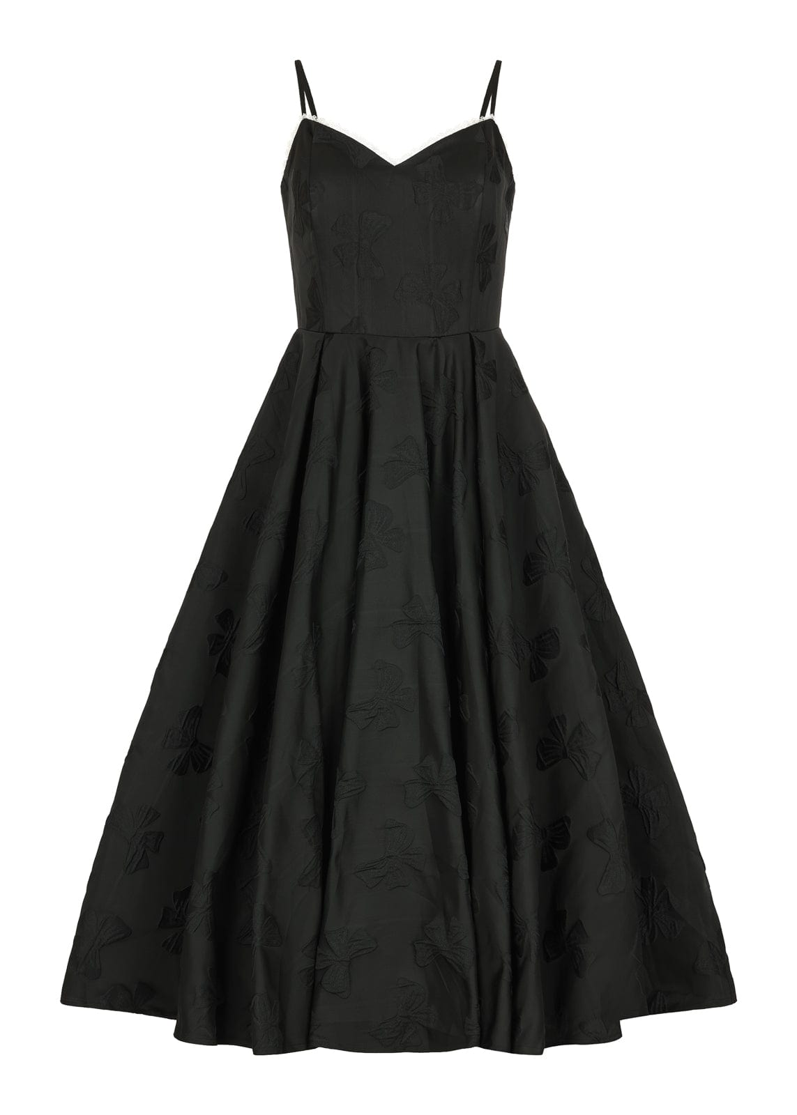 Kelly A-line Jacquard Midi Dress - Black