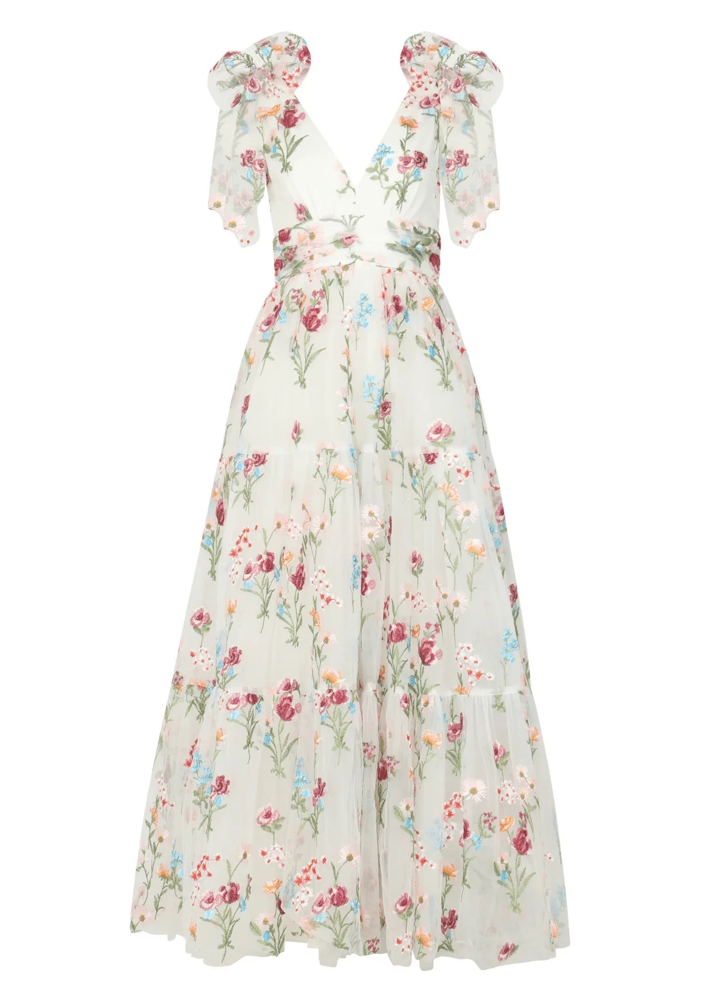 Margaret Floral Embroidered Maxi Wedding Dress
