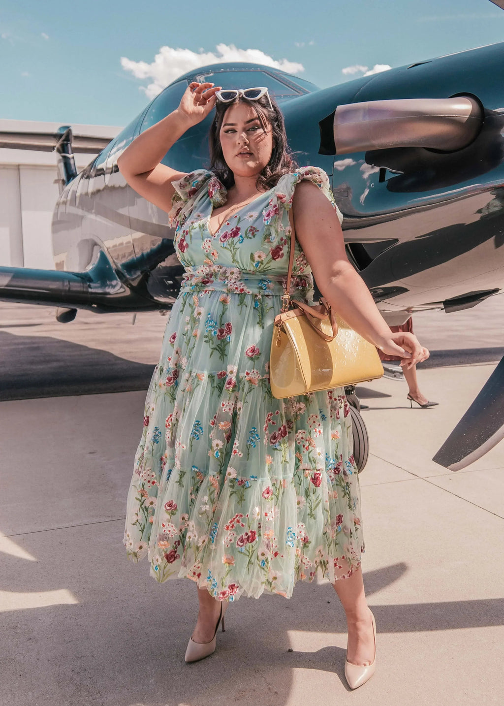 Margaret Floral Midi Dress Green