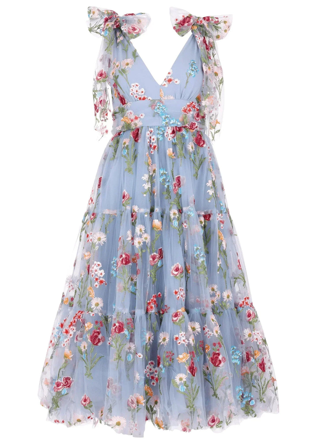 Margaret Floral Midi Dress Blue