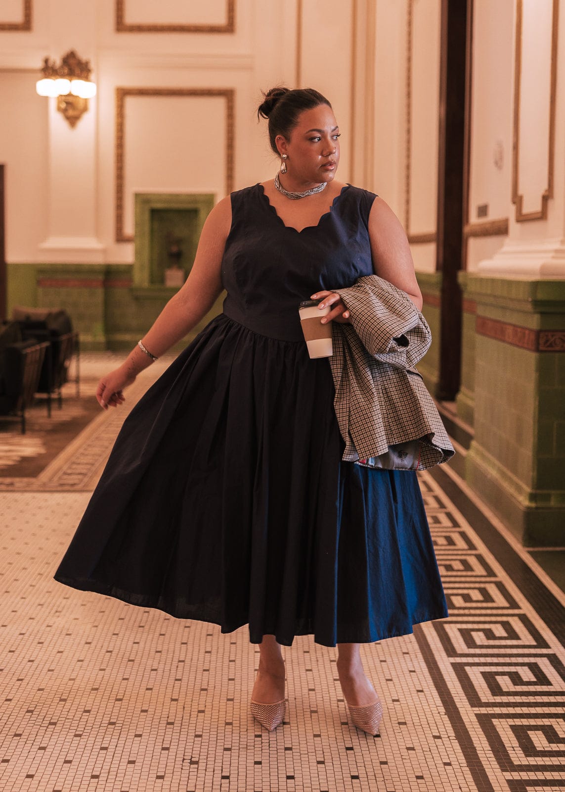Nantucket Grove A-Line Sleeveless Dress - Navy