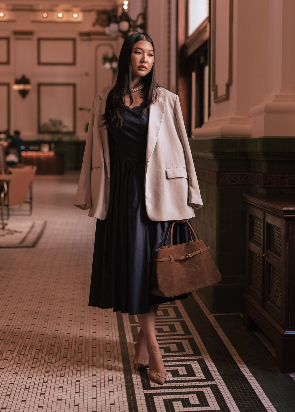 Nantucket Grove A-Line Sleeveless Dress - Navy