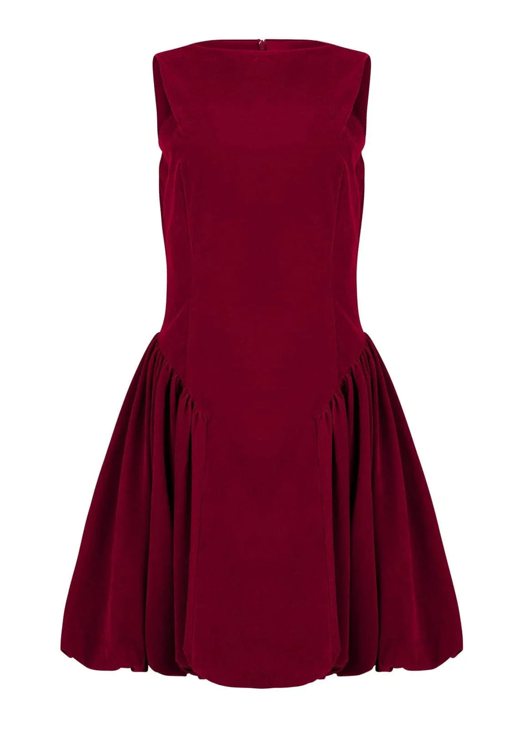 Scarlett Mini Velvet Drop Waist Dress - Red