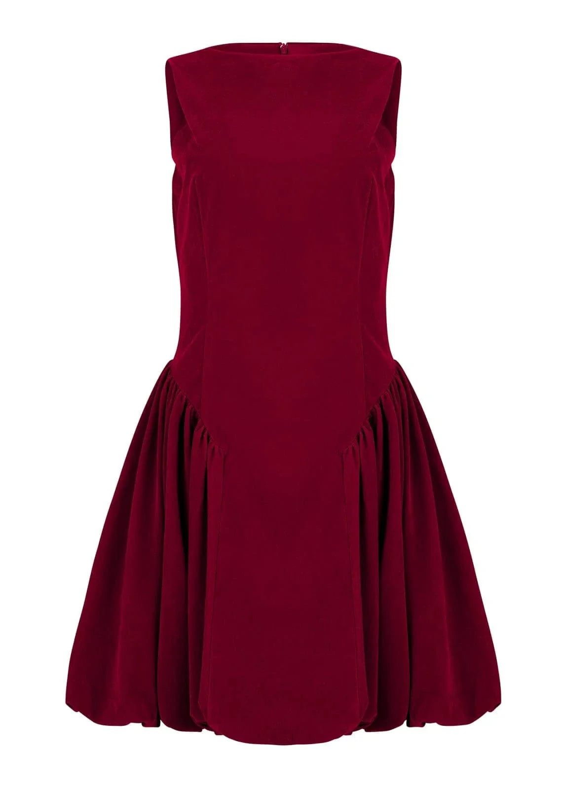 Scarlett Mini Velvet Drop Waist Dress - Red