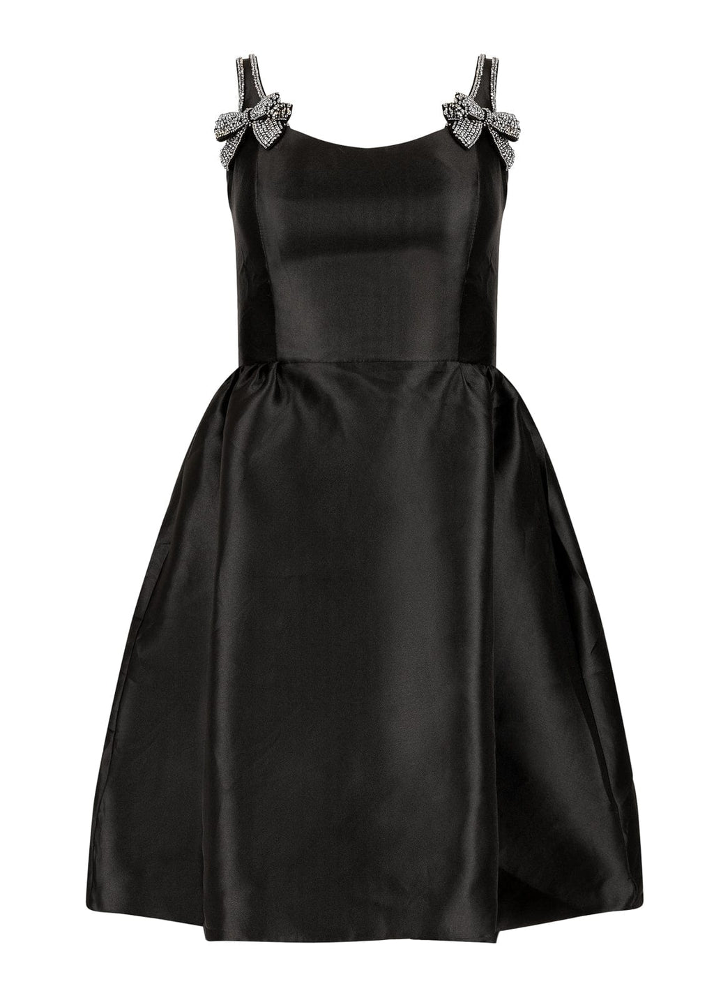 Spencer Bow-Detail Corset Knee Length Dress - Black