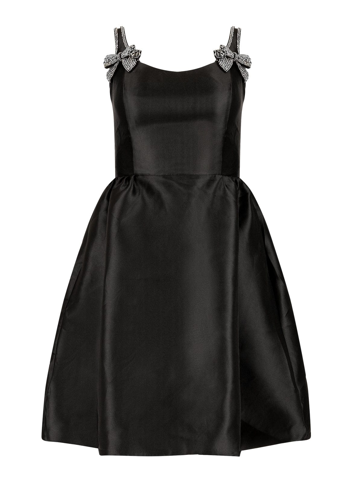 Spencer Bow-Detail Corset Knee Length Dress - Black