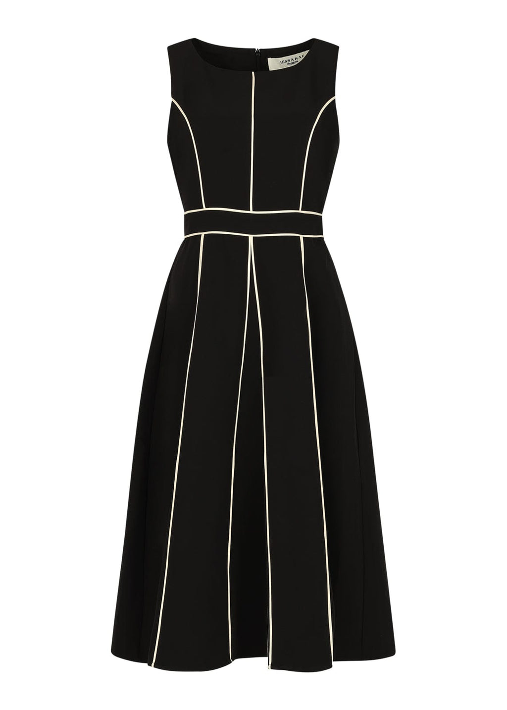 Vivienne Box Pleat Dress - Black