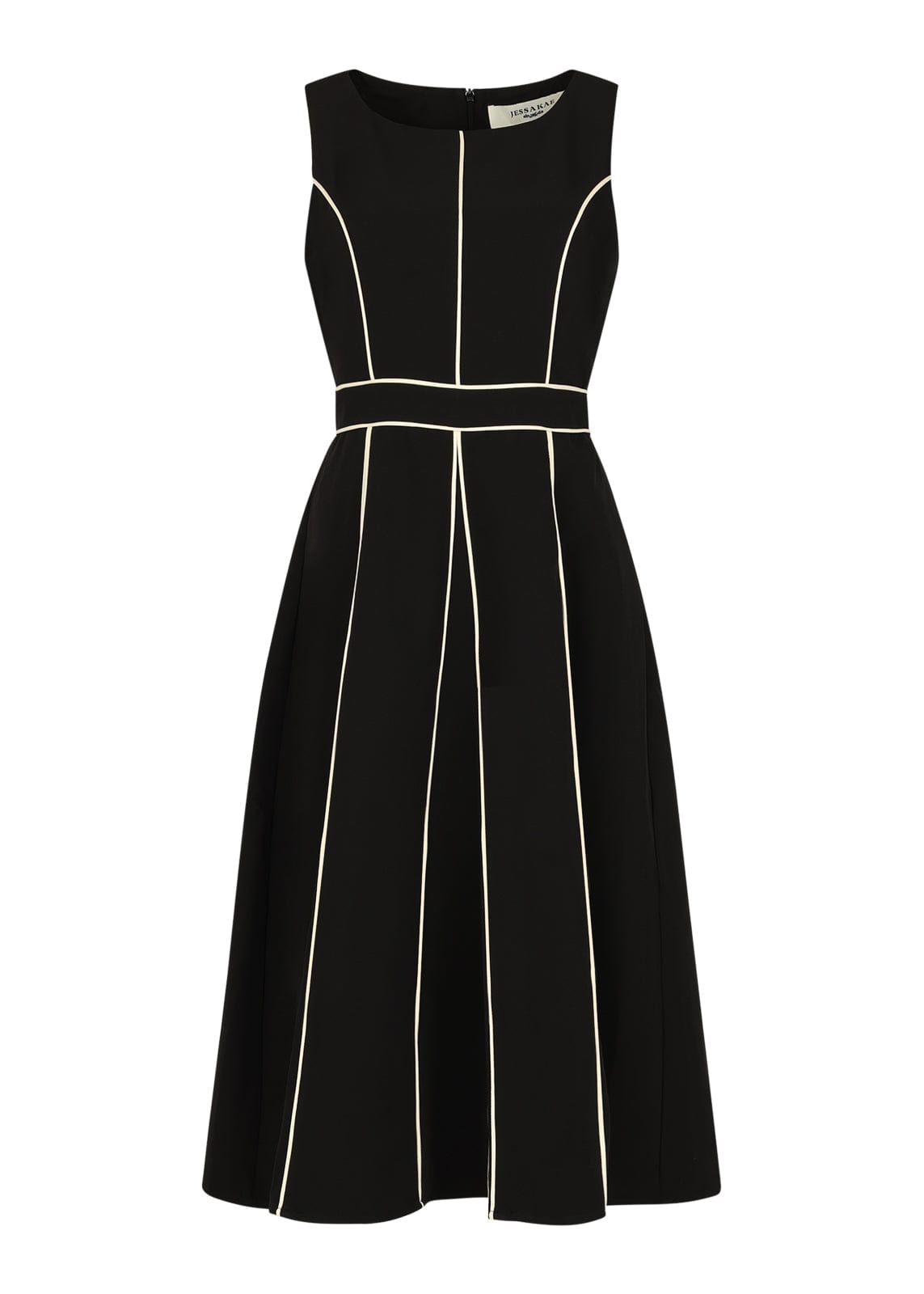 Vivienne Box Pleat Dress - Black