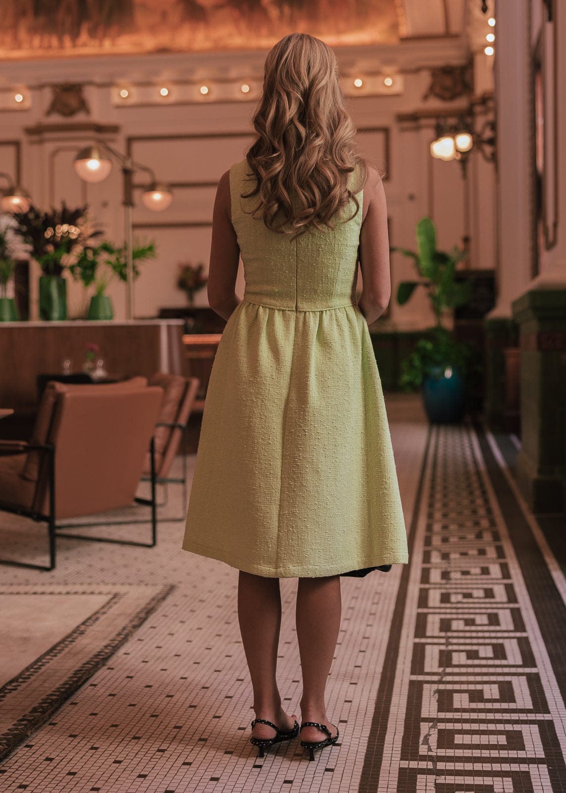 Waldorf Tweed Boucle Dress - Green